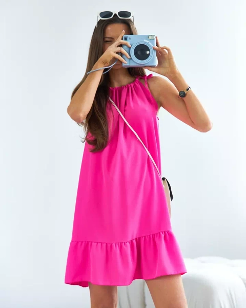 Royalfashion Fuchsia mini dress with ruffle