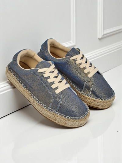 Aurelia Denim Espadrilles – women's flat heel fabric sneakers