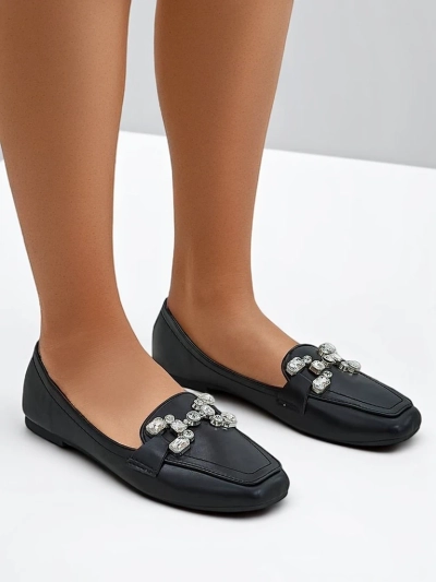 Royalfashion Women's moccasins with rhinestones Lecilla