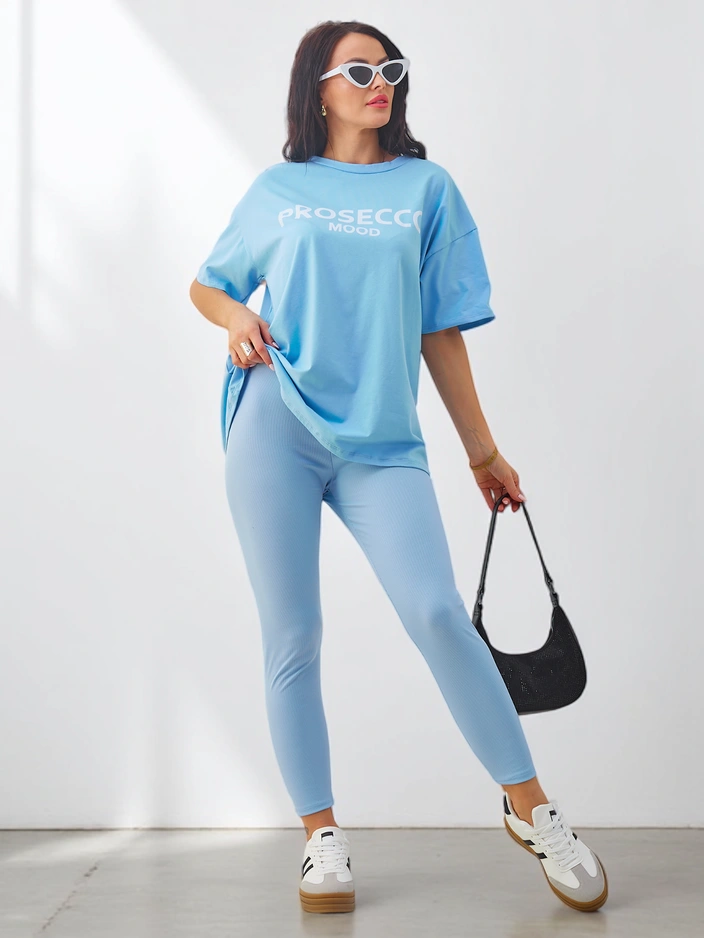 Royalfashion Cotton women's set with short sleeves and leggings