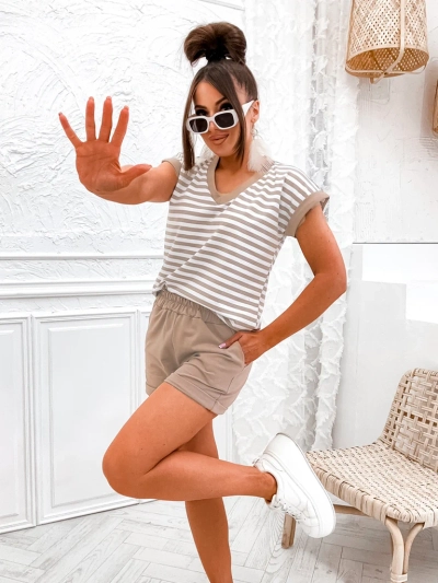 Royalfashioni puuvillane naiste triibuline komplekt