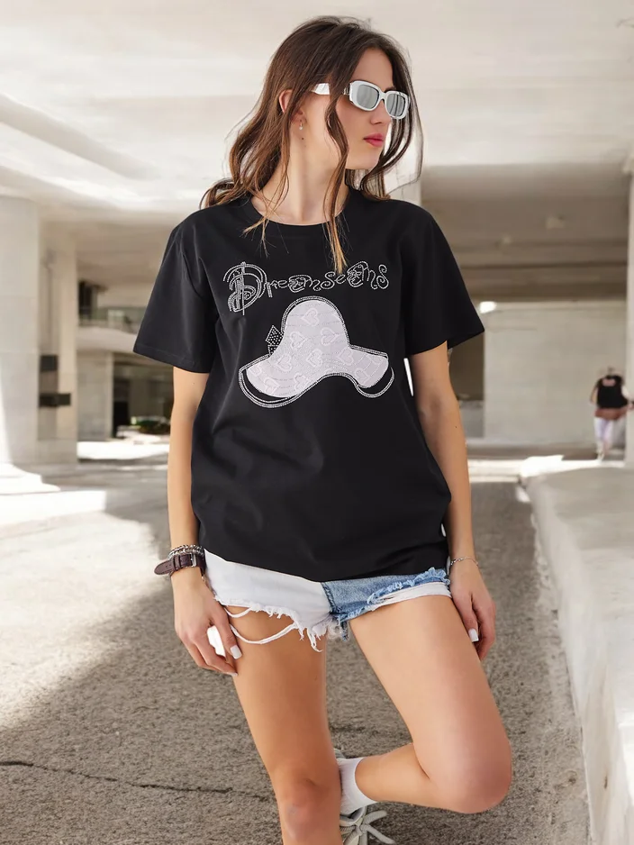 Royalfashion Women's cotton blouse with print