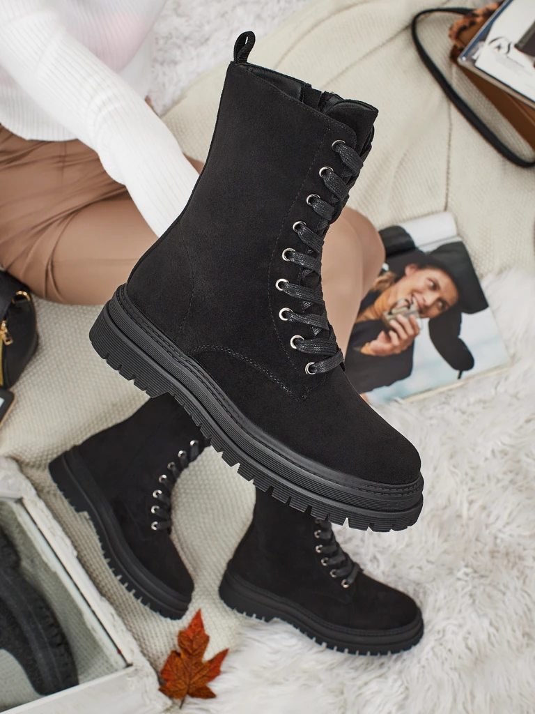 Women's Eco-Suede Worker Boots Molistea