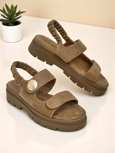 Royalfashion Callisto women's brown sandals ecological leather platform