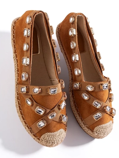 Коричневые женские эспадрильи с украшениями Wamba