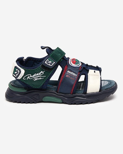 Meresinine ja roheline poiste sandaalid Velcro Roser-Footwear'iga