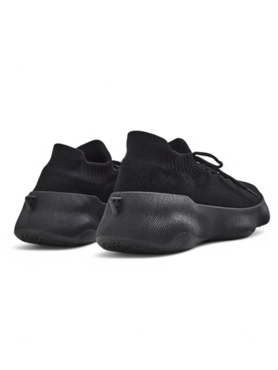 Aura Nero Women's Black Fabric Sneakers on a 4.5cm Flat Sole