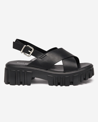 Black women's sandals on a massive Otida sole - Footwear