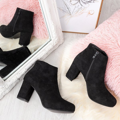 Black ankle boots on a higher post Soleah - Footwear