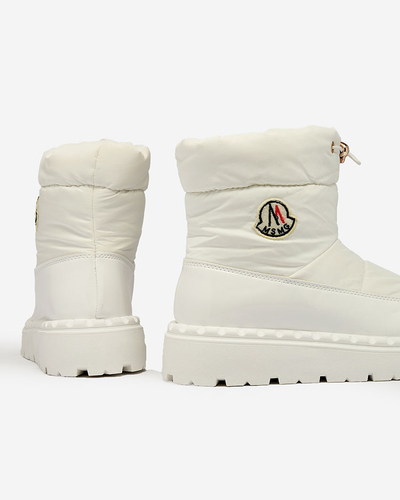 Royalfashion Women's slip-on snow boots in white color Ireda