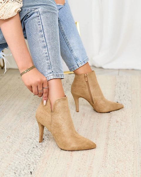 Royalfashion Light brown women's stiletto boots Amalenika