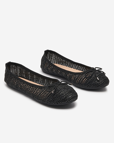 Black women's Wewo braided ballerinas - Footwear