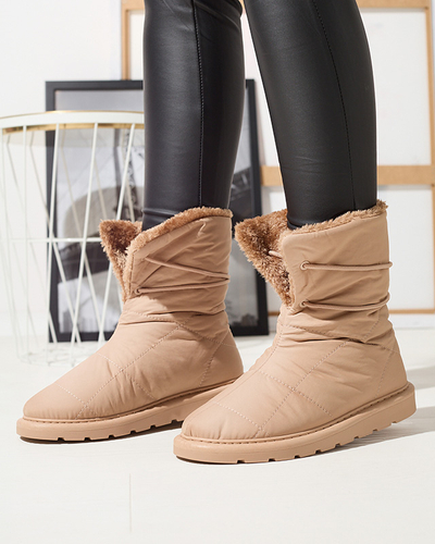 Light brown women's shoes a'la snow boots Amirfu- Footwear