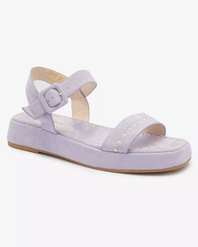 Purple women's sandals with rhinestones Franssia - Footwear