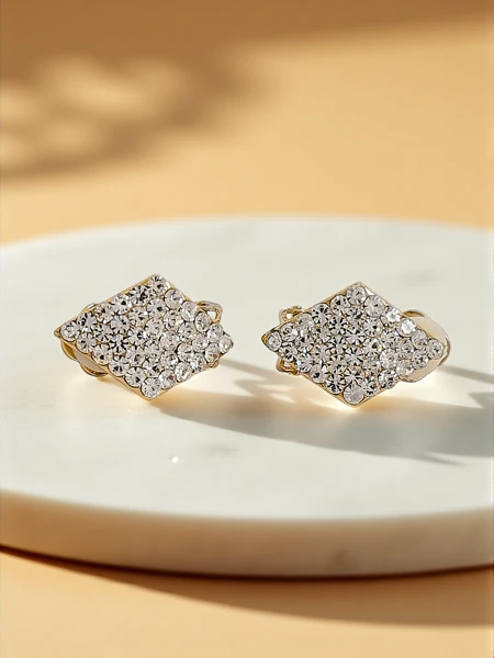 Royalfashion Women's Clip-on Earrings with Cubic Zirconia