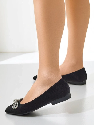 Royalfashion Women's ballerinas with a bow and shine Ofenal