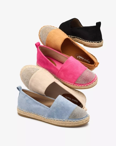 Royalfashion Black women's espadrilles with zircons Iterica