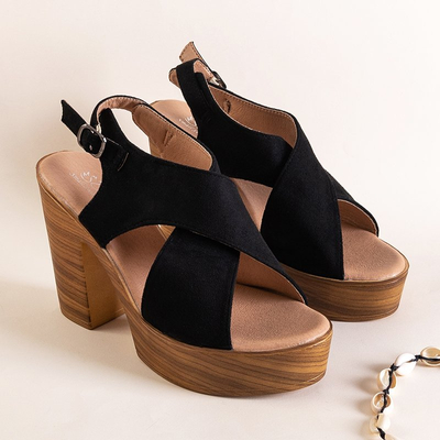 Black women's sandals on a high post Inga - Footwear