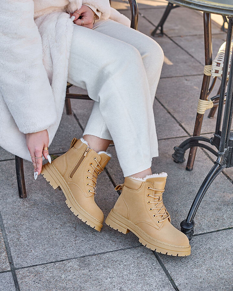 Royalfashion Light brown women's insulated trapper boots Radoras