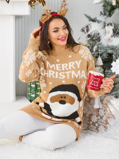Royalfashion Women's Christmas Sweater with Santa