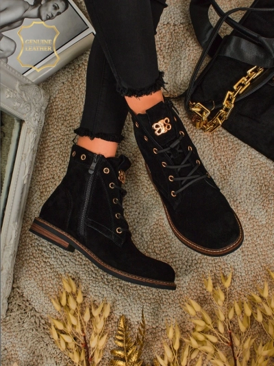 Ботинки женские Aurelia Romano из натуральной замши – коричневые, с мехом