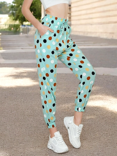 Royalfashion Женские брюки из ткани в горошек