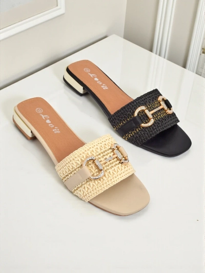 Royalfashion Женские плетеные шлепанцы с украшением Aeterna