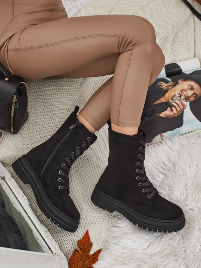 Women's Eco-Suede Worker Boots Molistea