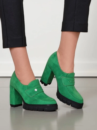 Royalfashion Women's moccasins on a high heel Qeziis