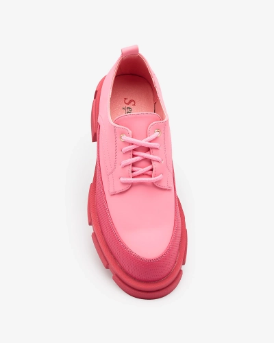 Royalfashion Pink Naiste mati poolsaapad kindla tallaga Trendikas Chunky