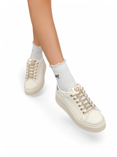 Royalfashion Women's sporty sneakers with decorative laces Eone