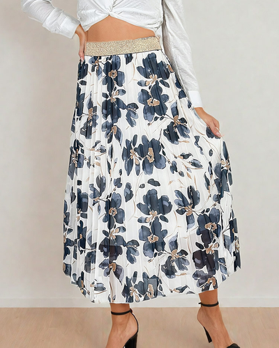 Royalfashion Naiste plisseeritud lilleline midi seelik