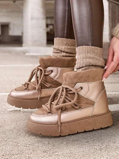 Royalfashion Women's lace-up snow boots Iniuc