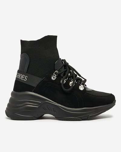 Royalfashion Women's black insulated Aleppo sneakers