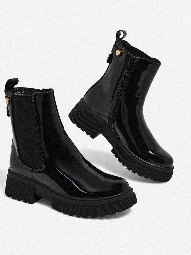 Patent Eco-Leather Women's Ankle Boots Calebi