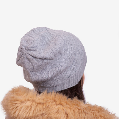 Gray warm ladies double layer hat - Accessories