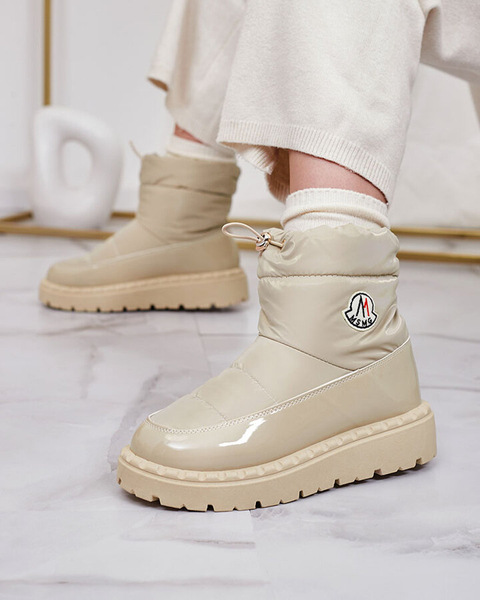 Royalfashion Women's slip-on snow boots in light brown color Ireda