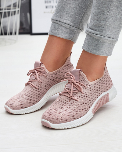 Розовые женские спортивные туфли из ткани Vobbu- Footwear