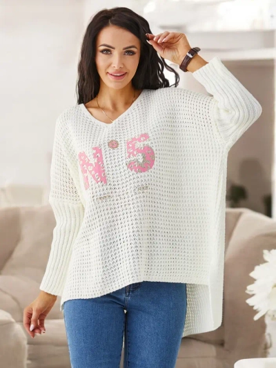 Royalfashion Akrüülnaiste kudumiga sviiter, millel on kirjad