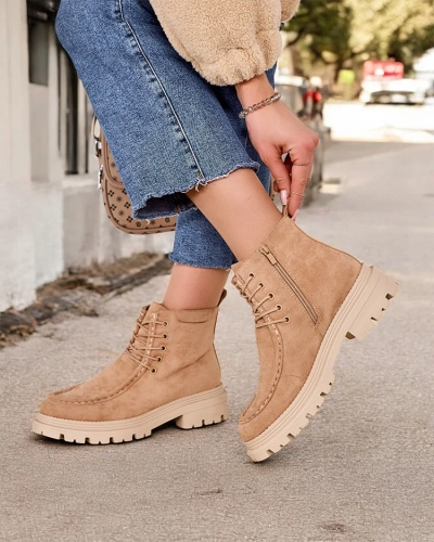Royalfashion Kvinnar lace-up ankil stövlar Rullose
