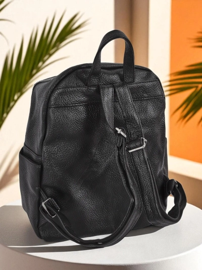 Плетеный Женский Рюкзак AURELIA от Królewska Moda из Экокожи Черный