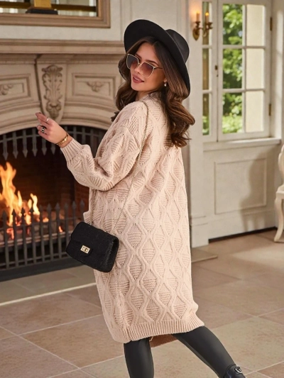 Royalfashion Knitted women's poncho sweater