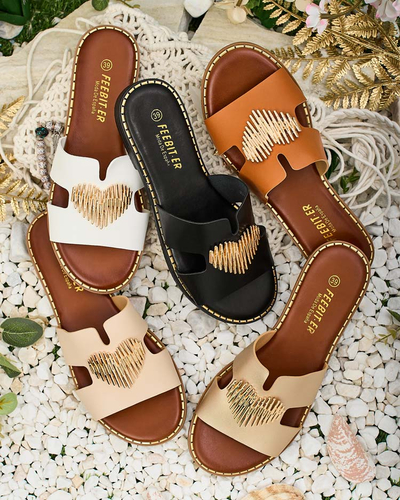 Royalfashion Women's Ortyca flat sole flip-flops