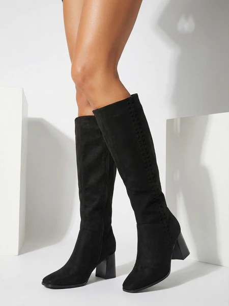 Women's Fottor Eco-Suede Block Heel Boots