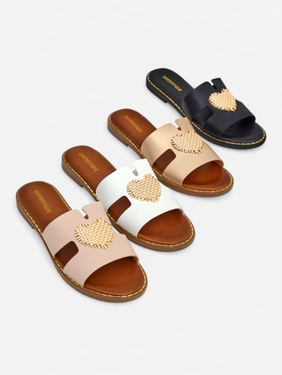 Royalfashion Women's slip-ons with heart Gold Heart
