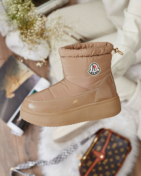 Royalfashion Women's slip-on snow boots in brown color Ademra