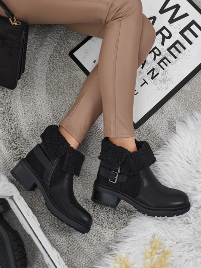 Kavira women's eco-leather ankle boots with fur