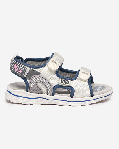 White children's sandals with Kiteks patches - Footwear