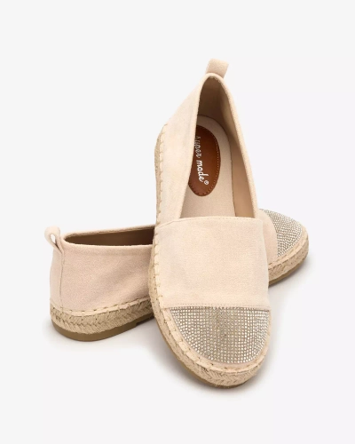 Royalfashion Beige women's espadrilles with zircons Iterica