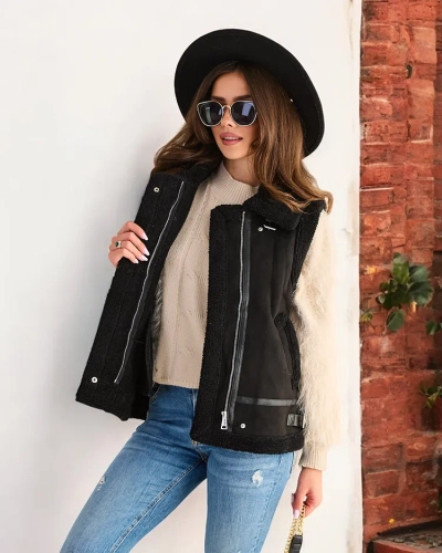 Royalfashion Women's Vest with Fur
